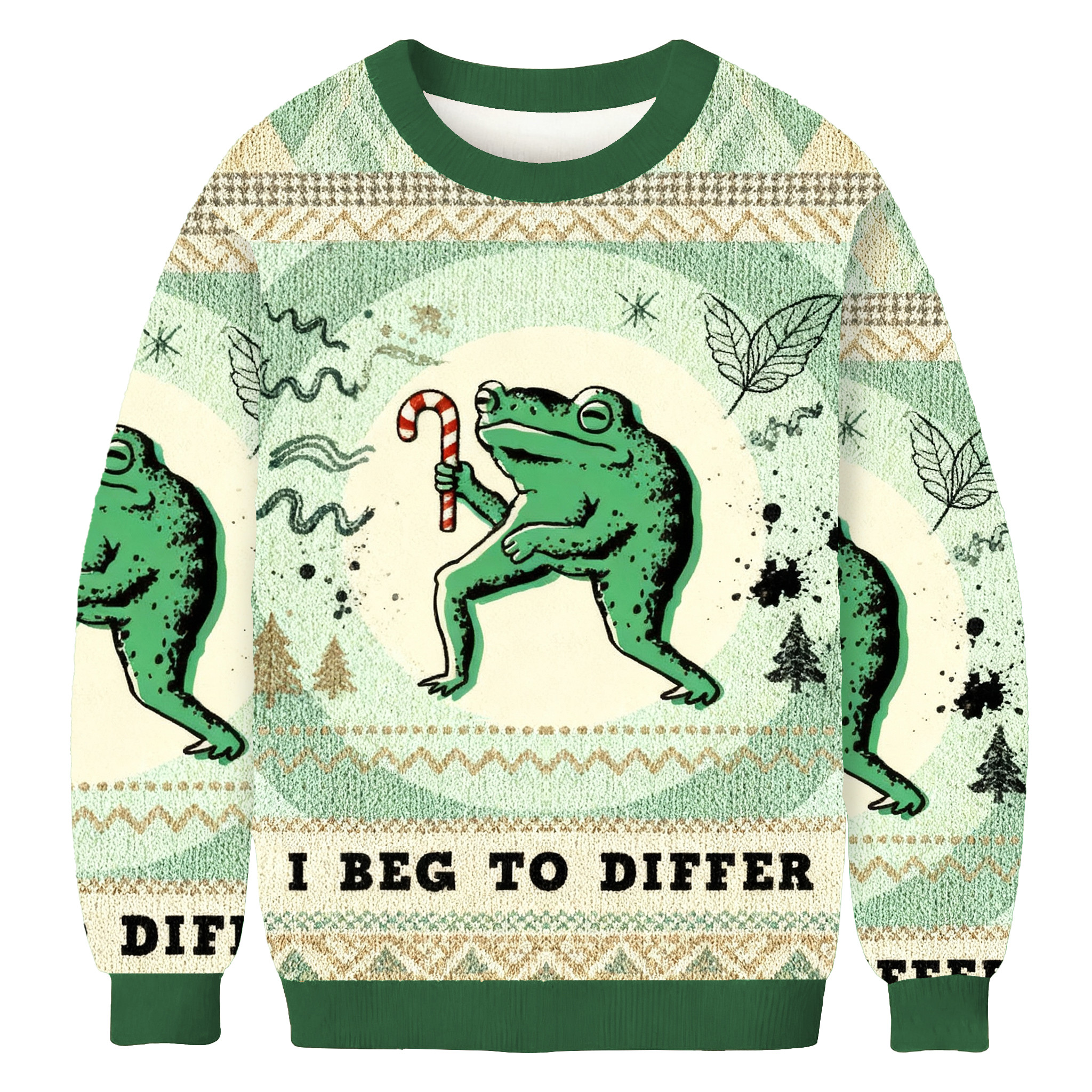 I Beg To Differ Funny Frog Christmas Ugly Sweater Winter Outfits Frog Lover Christmas Gifts