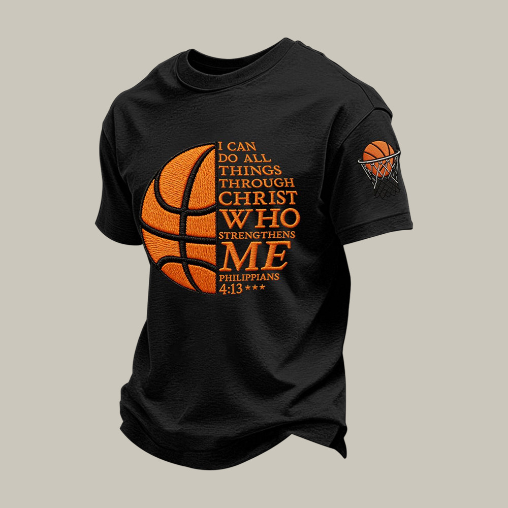 I Can Do All Things Through Christ Basketball T-Shirt Game Day Shirt Basketball Lover Gift