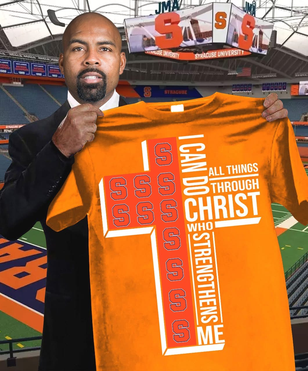 I Can Do All Things Through Christ Syracuse Orange T-Shirt Gifts For Basketball Fan