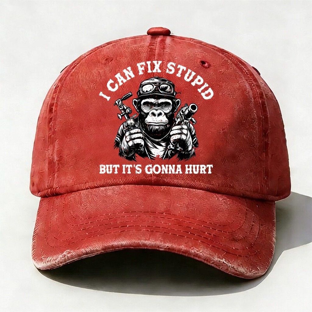 I Can Fix Stupid But It's Gonna Hurt Baseball Cap Funny Dad Merch Father's Day Gift
