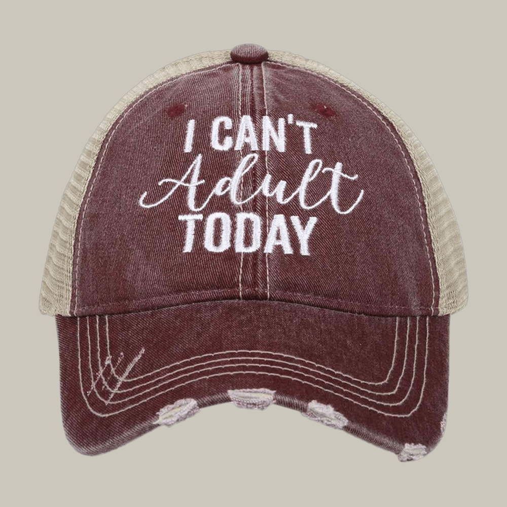 I Can't Adult Today Vintage Trucker Hat Katydid Trucker Hat Funny Gift For Adults