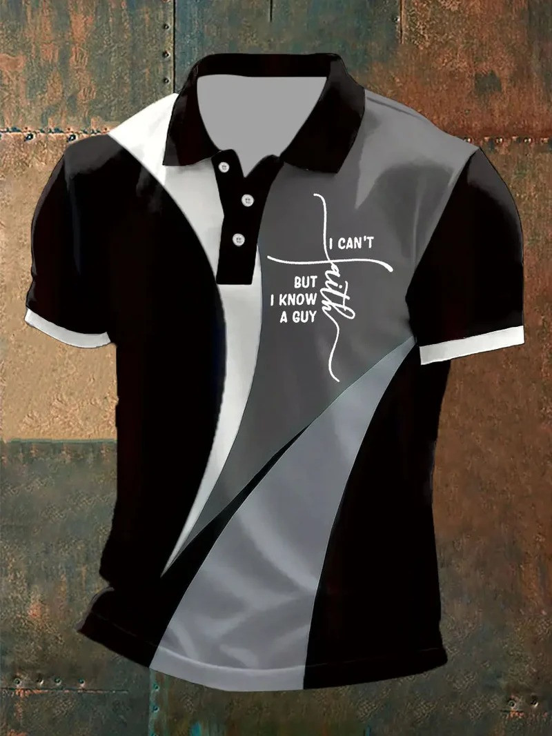 I Cant But I Know A Guy Faith Cross Polo Shirt Inspirational Christian Apparel Gift For Believers