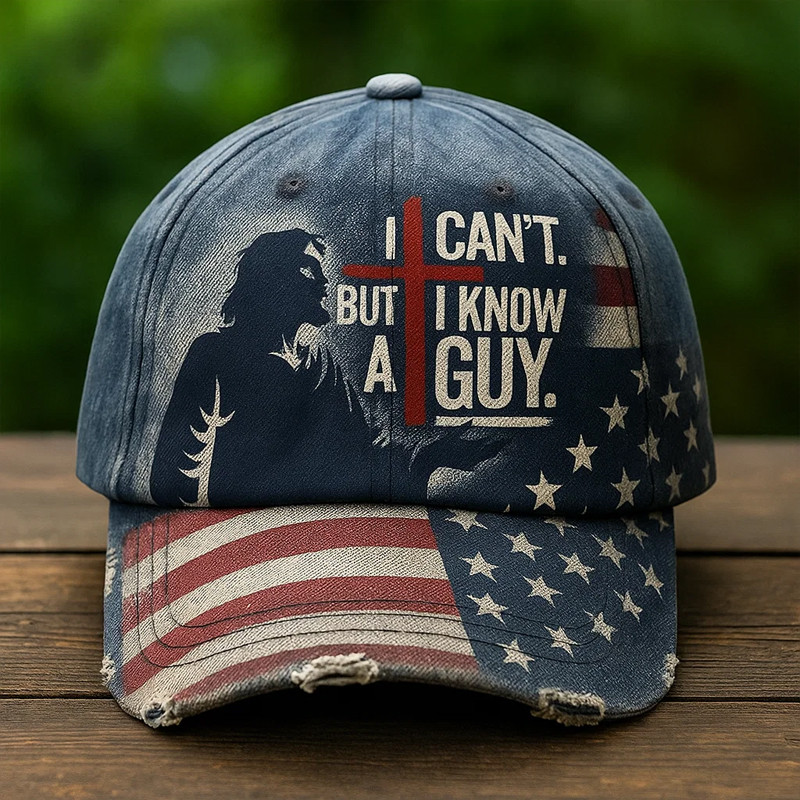 I Can't But I Know A Guy Hat Christian Themed Christmas Flag Merch Veteran Gift Ideas