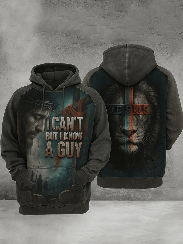 I Cant But I Know A Guy Hoodie 2026 Jesus Lion Clothes Christian Gifts For Dad