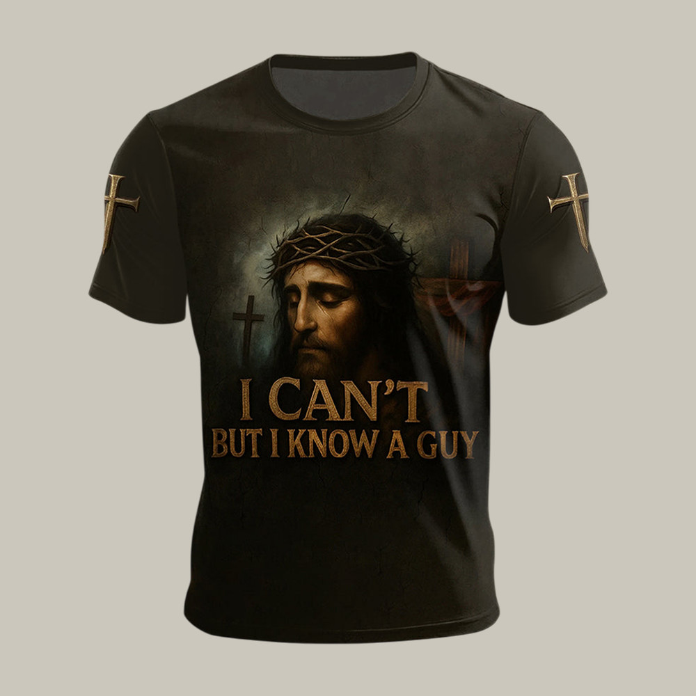 I Can't But I Know A Guy Jesus Cross Faith T-Shirt Faith Based Clothes Unique Gift For Him