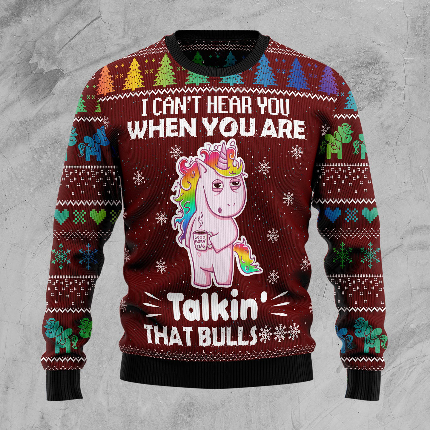 I Can't Hear You Unicorn Ugly Christmas Sweater Holiday Clothing Xmas Gifts For Unicorn Lovers