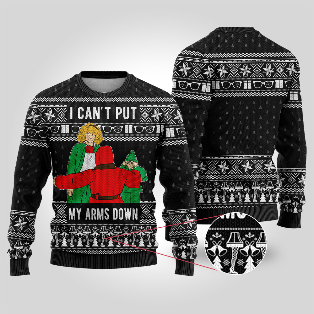 I Cant Put My Arms Down A Christmas Story Christmas Sweater Black Heartwarming Christmas Gift Sweater for Him or Her