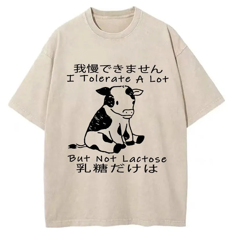 I Can't Tolerate Lactose Washed T-Shirt Everyday Comfort Graphic Shirt Gifts For Besties