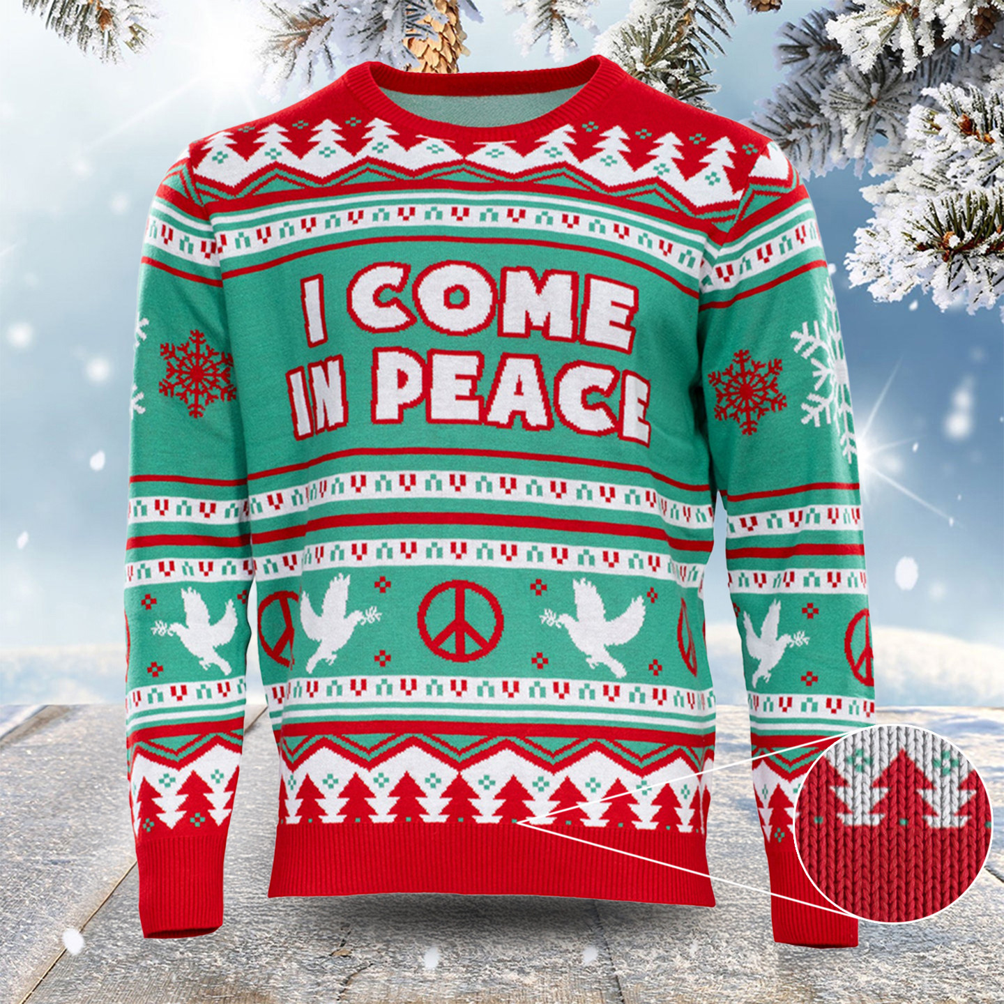 I Come In Peace Peace Funny Couples Ugly Christmas Sweaters Xmas Sweater Gifts For Couple