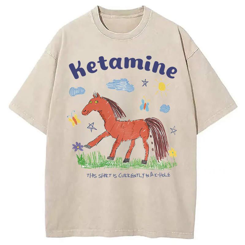 I Do Ketamine Washed T-Shirt Unisex Streetwear Graphic Style Gifts For Besties