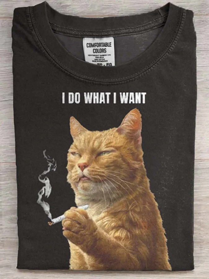 I Do What I Want Animals Cat T-Shirt Funny Cat Shirt Gifts For Women's