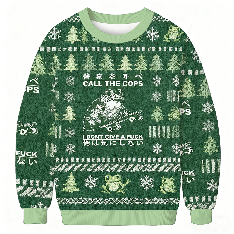 I Don't Care Christmas Ugly Sweatshirt Holiday Season Gag Gift Top