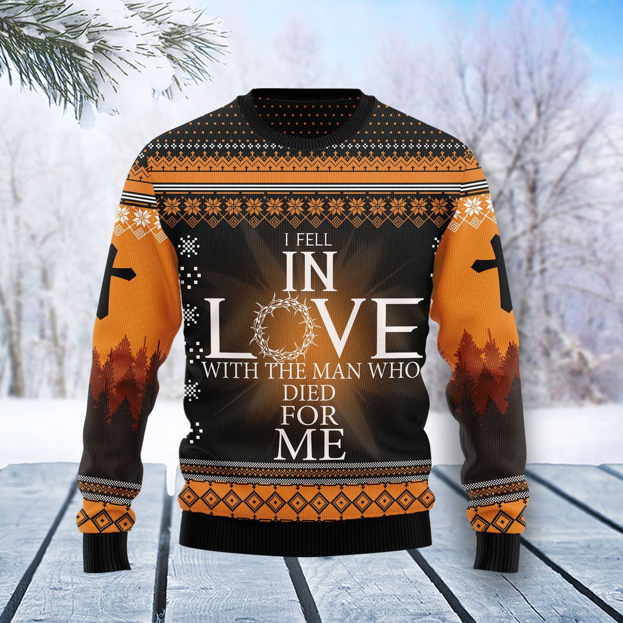 I Fell In Love With The Man Ugly Christmas Sweater Best  Xmas Holiday Christian Gifts