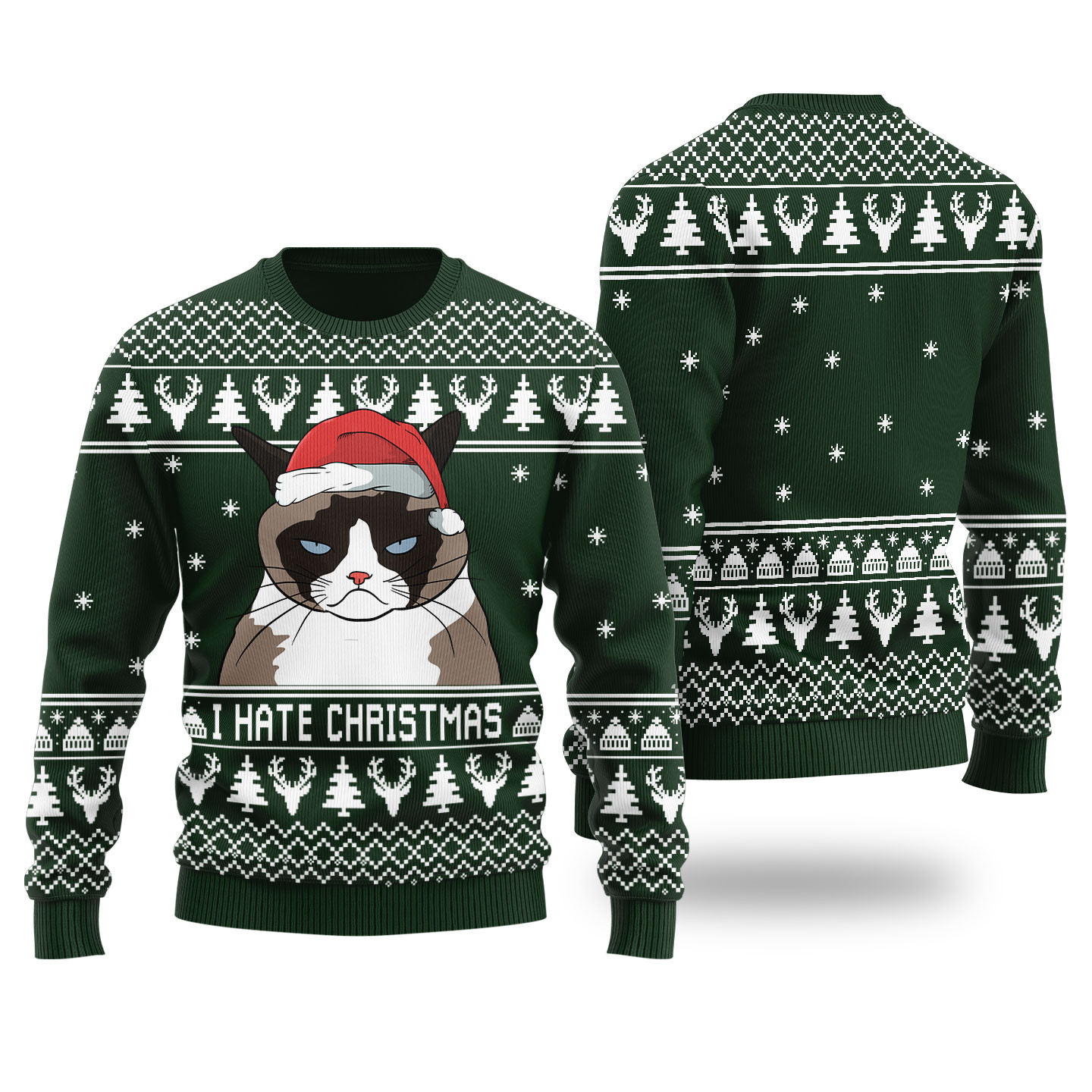 I Hate Christmas Cat Meme Ugly Christmas Sweater Popular Holiday Gift Merch for Everyone