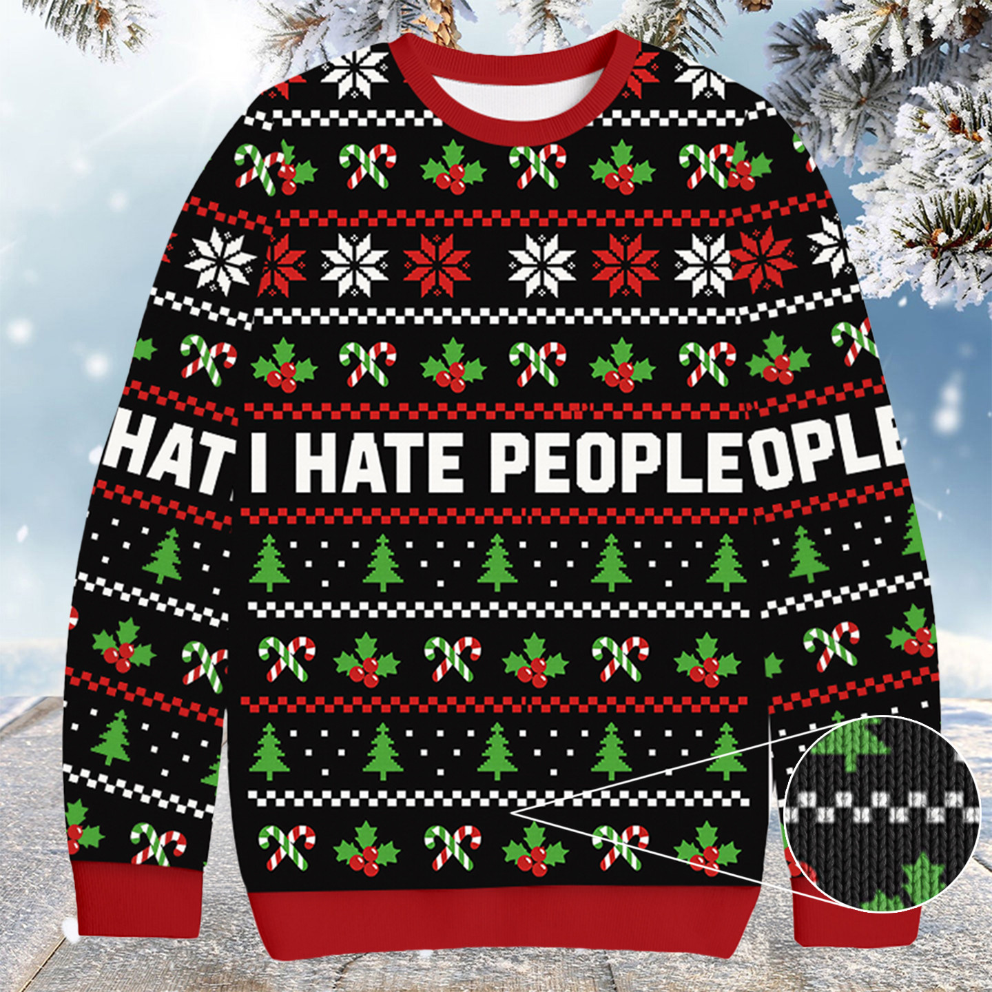 I Hate People Christmas Ugly Sweater Cool Xmas Clothing Fun Gift For Brother
