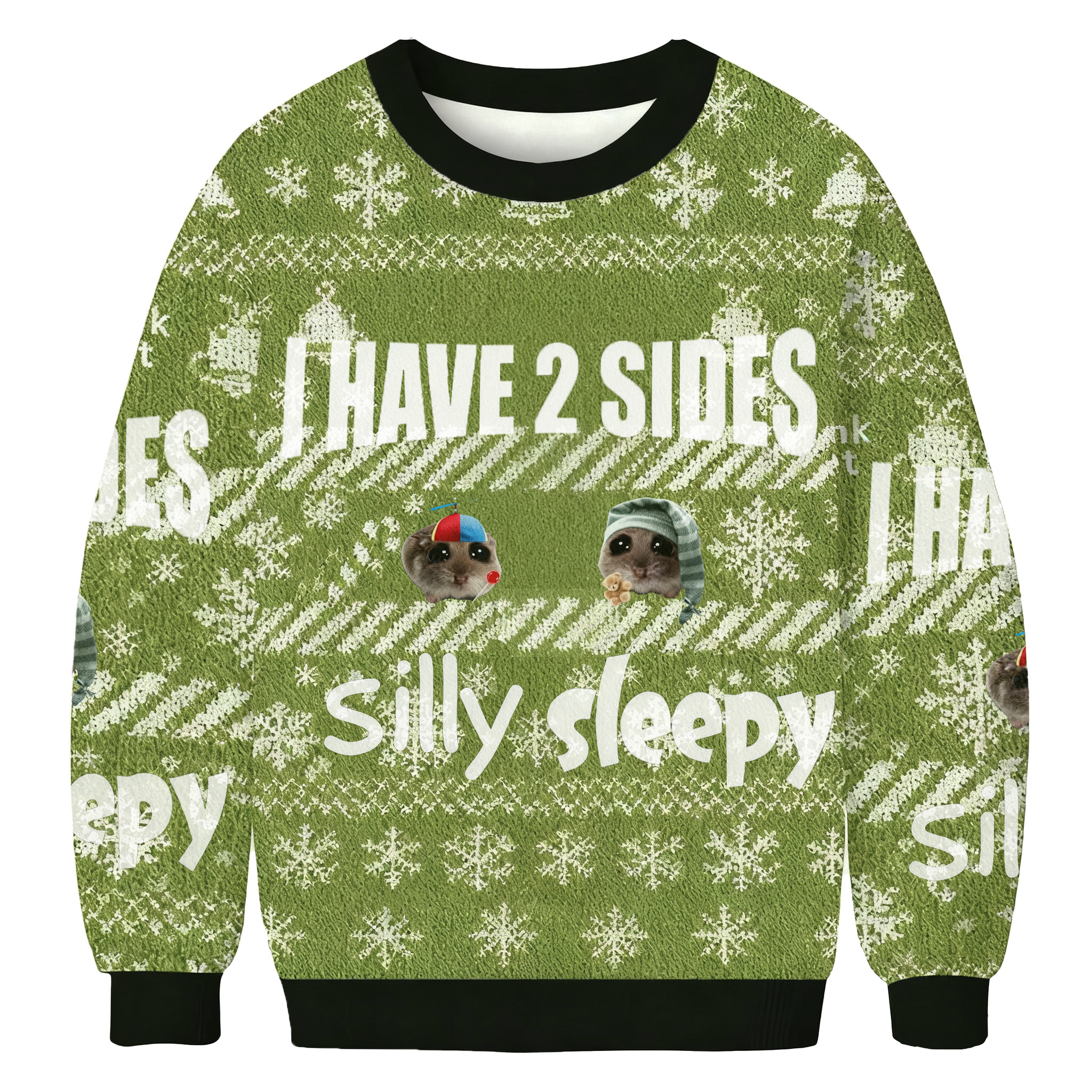 I Have 2 Sides Silly Sleepy Christmas Ugly Sweater Christmas Outfits Xmas Gifts For Husband