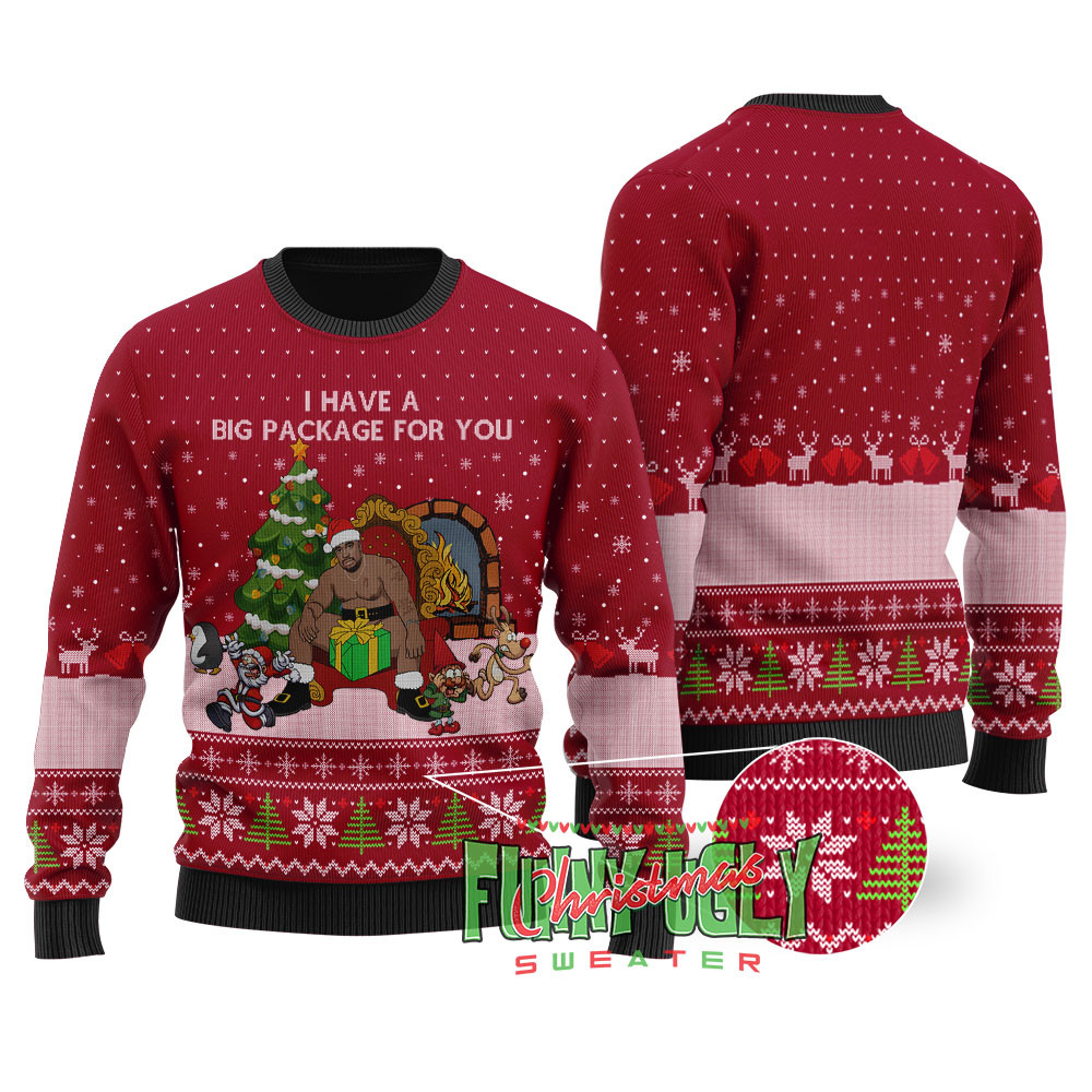 I Have A Big Package For You Barry Wood Christmas Sweater Cardinal Red Merry Christmas Sweatshirt for Holiday Fun