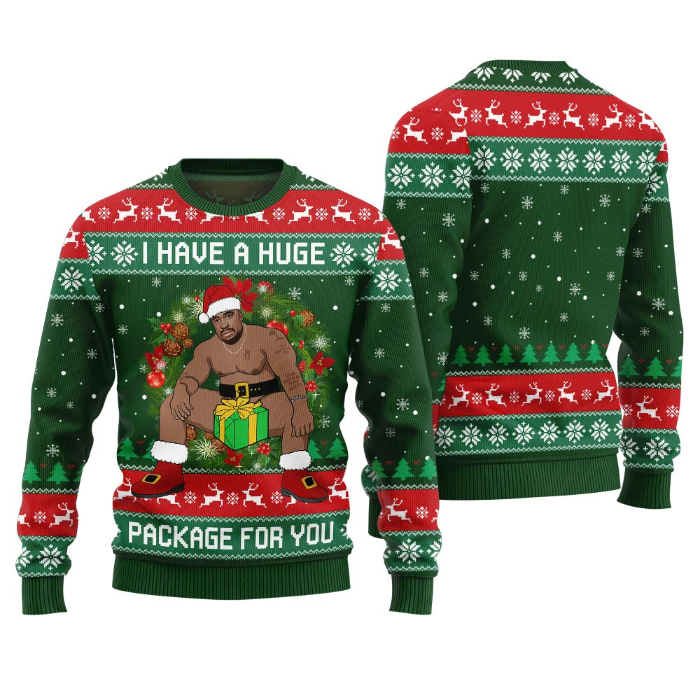 I Have A Huge Package For You Barry Wood Christmas Sweater Custom Christmas Sweatshirt for Family Matching