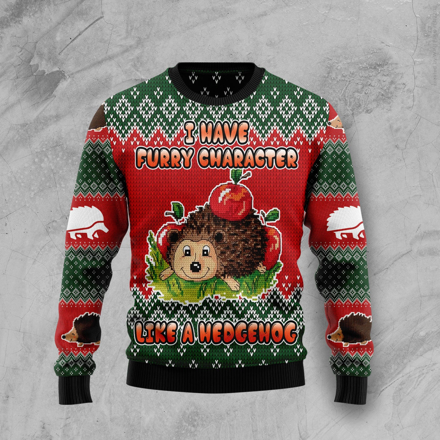 I Have Furry Character Like Hedgehog Ugly Christmas Sweater