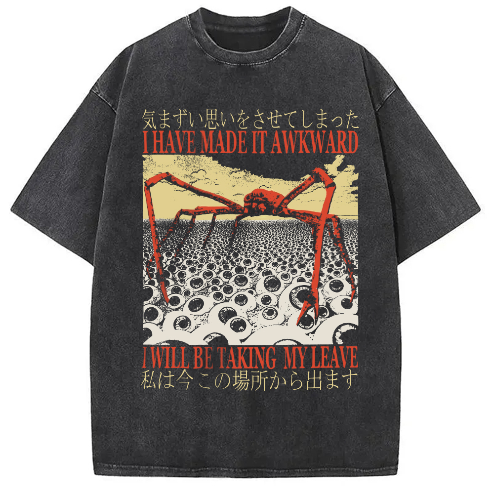 I Have Made It Awkward Vintage Washed T-Shirt Funny Graphic Gift For Friends Gifts For Sister