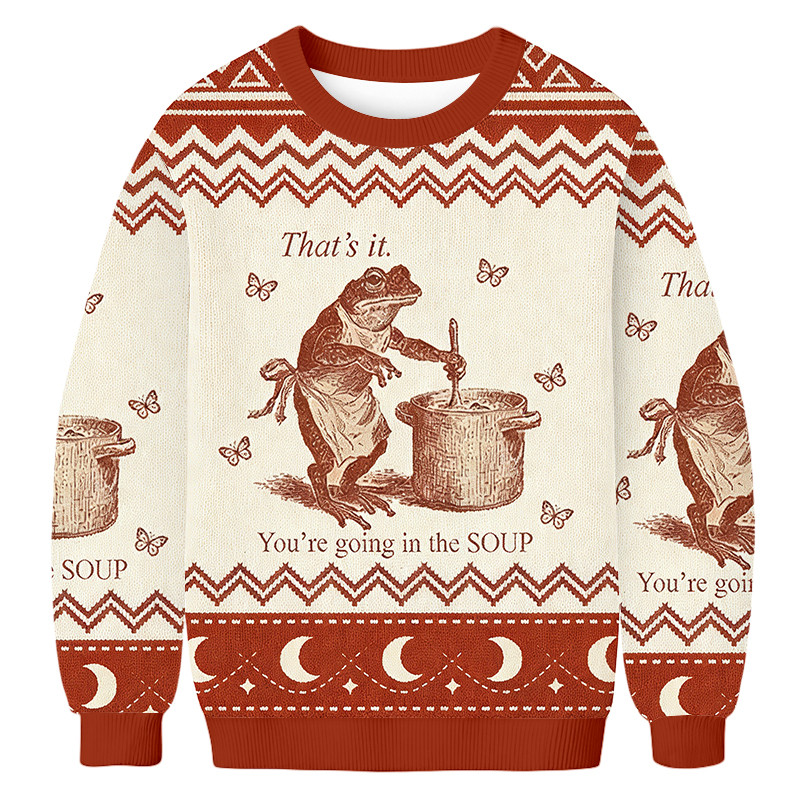 I Have Rabies Bat Pattern Ugly Christmas Sweater Funny Sweater Cool Gifts For Frog Lover