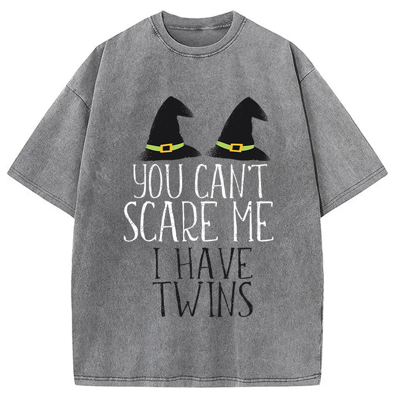 I Have Twins Halloween Washed T-Shirt Soft Comfortable Daily T Shirt Gifts For Sister I Have Twins Halloween Washed T-Shirt Soft Comfortable Daily T Shirt Gifts For Sister