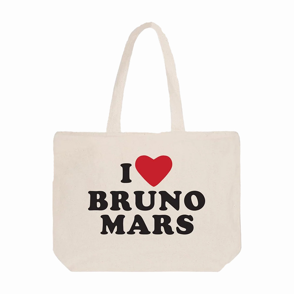 I Heart Bruno Mars Tote Bag Bruno Mars Merch Gifts Ideas For Fans