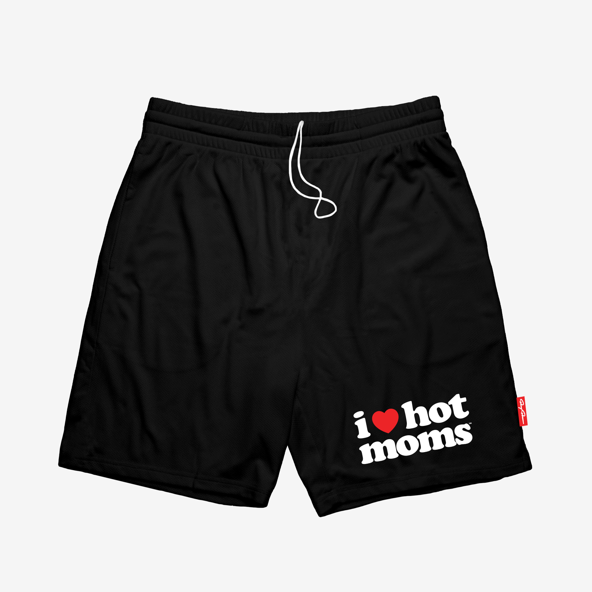 I Heart Hot Moms Black Shorts Sarcastic Themed Funny Shorts Gifts For Boyfriend