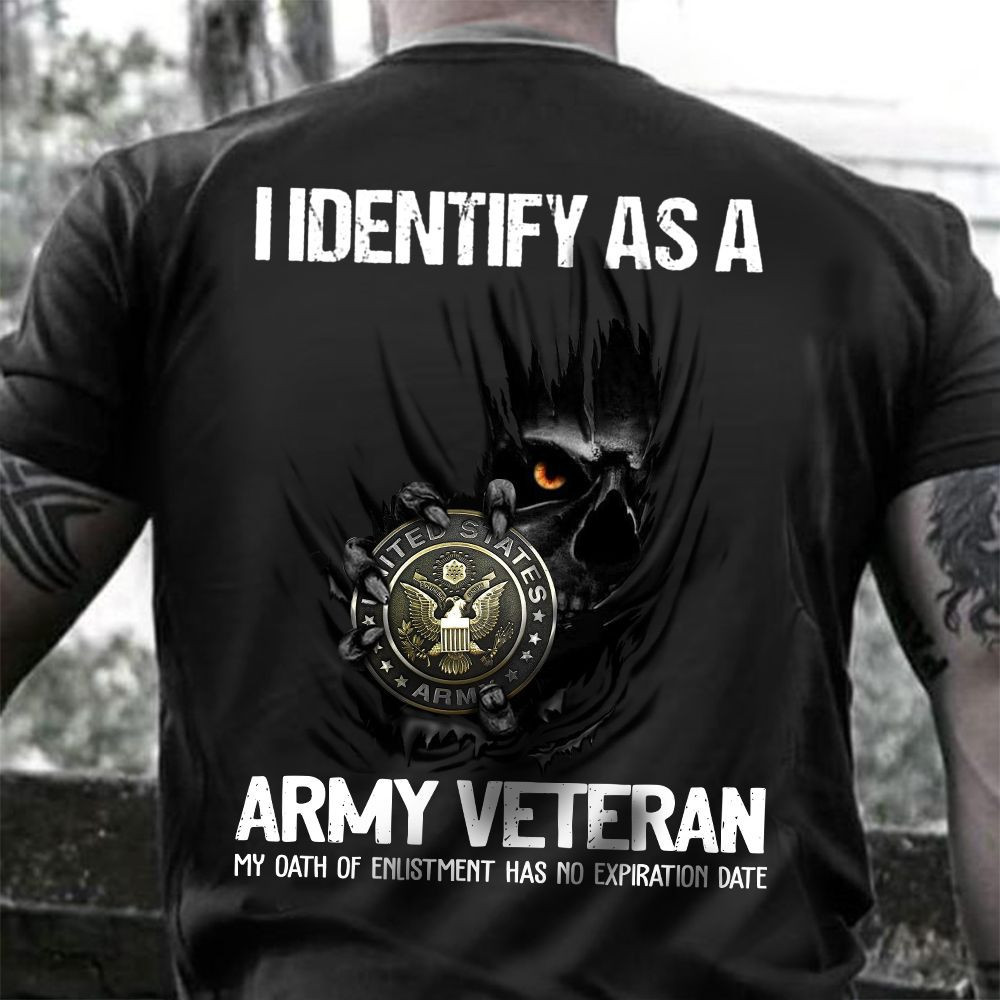 I Identify As A Army Veteran Shirt U.S Army Logo Honor Clothing Patriots Gifts For Him