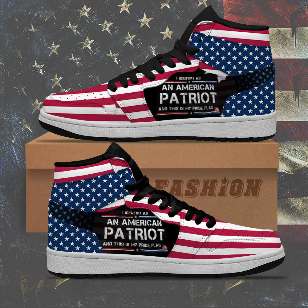 I Identify As An American Patriot American Flag Sneakers Pride USA Flag Patriotic Shoes I Identify As An American Patriot American Flag Sneakers Pride USA Flag Patriotic Shoes