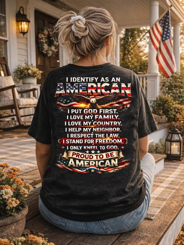 I Identify As An American T Shirt America Patriotic Best Gift For Proud Supporters Fans
