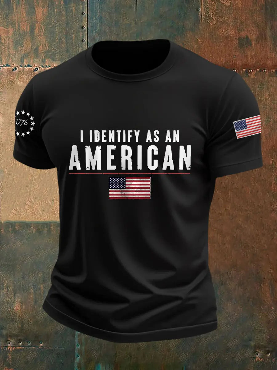 I Identify As An American T-Shirt Patriotic Proudly America Clothing Gifts For Brother