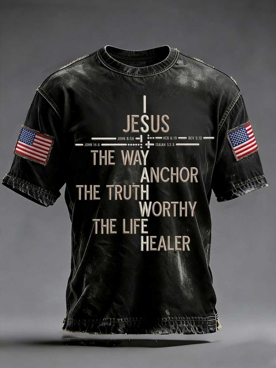 I Jesus The Way The Truth The Life T-Shirt Christian Bible Verse Clothing Gift For Men