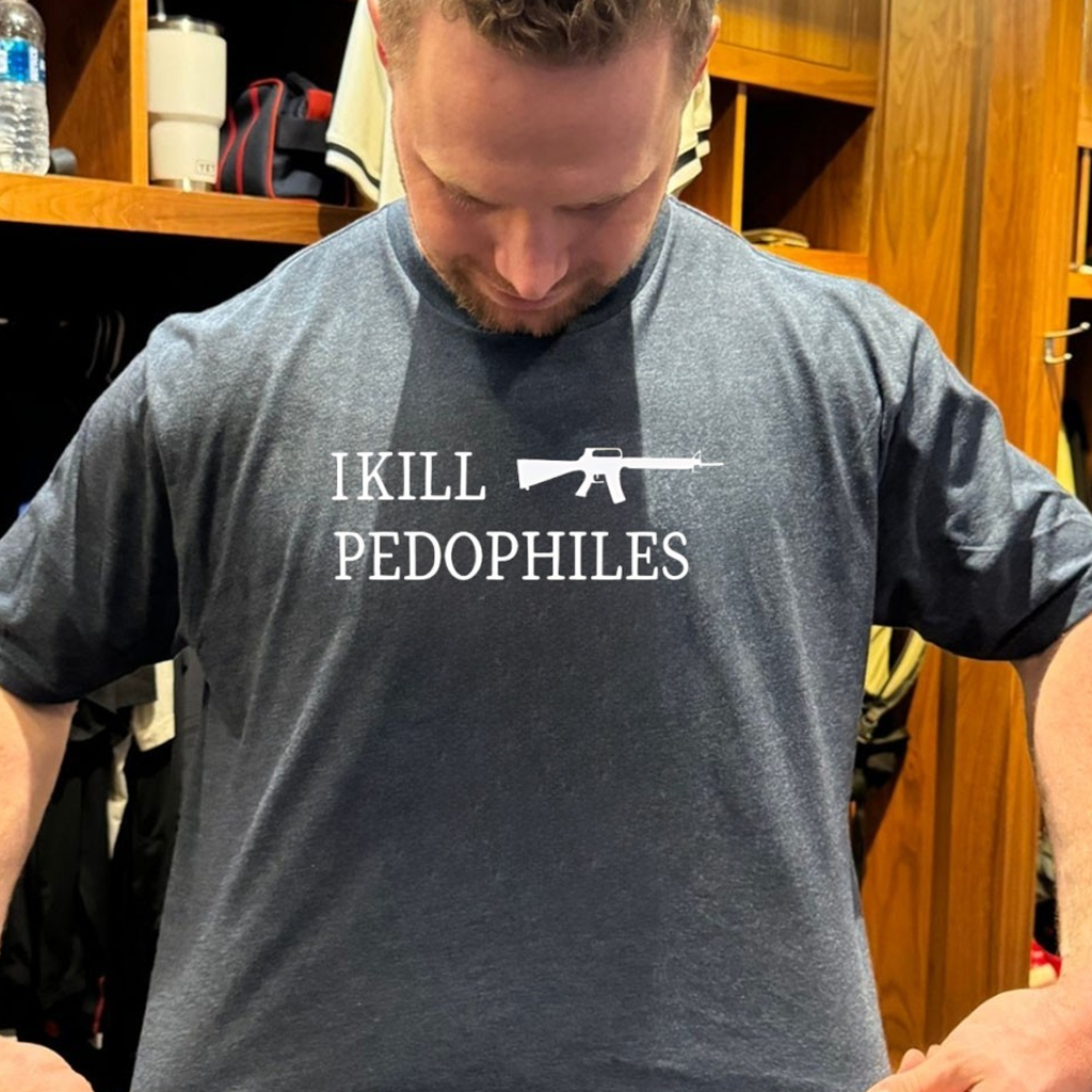 I Kill Pedhopiles Gun Graphic Shirt Anti  Pedhopiles Apparel Gifts For Husband