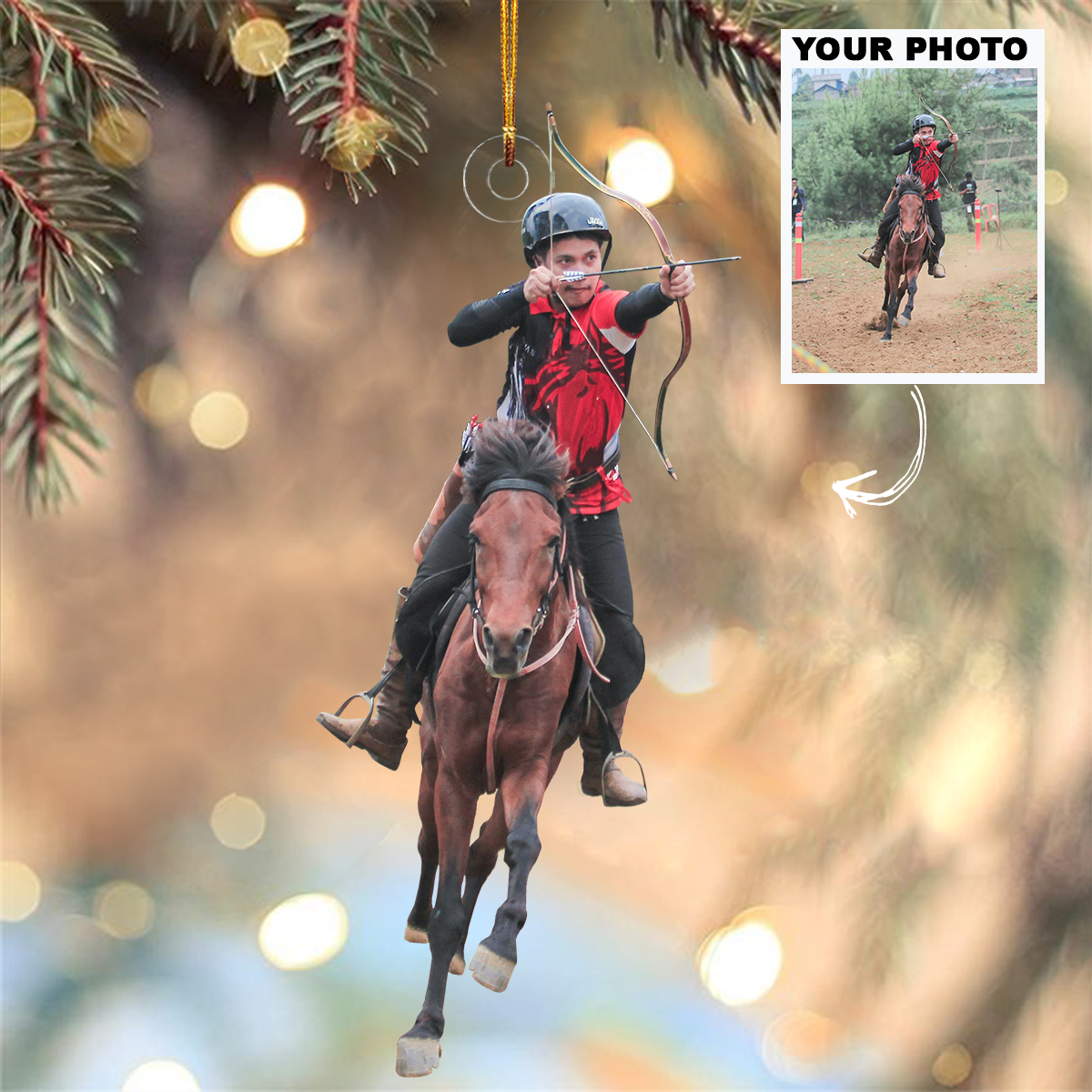 I Love Archery Personalized Custom Photo Mica Ornament Christmas Gift For Archers Family
