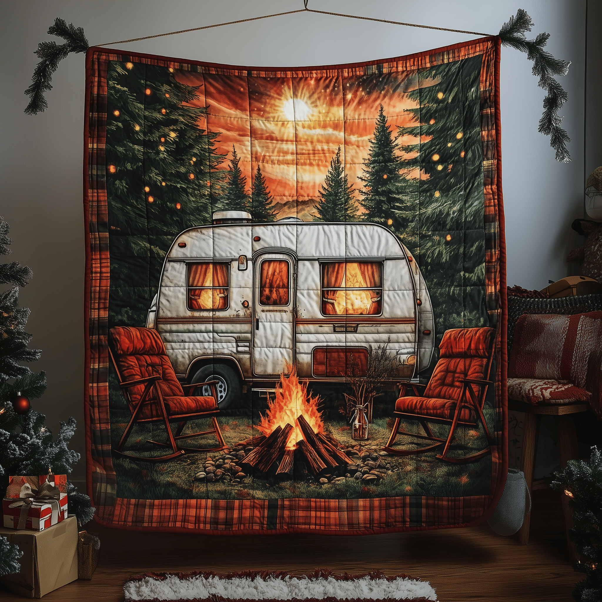 I Love Camping Quilted Blanket Christmas Throw Blanket Christmas Presents For Wife