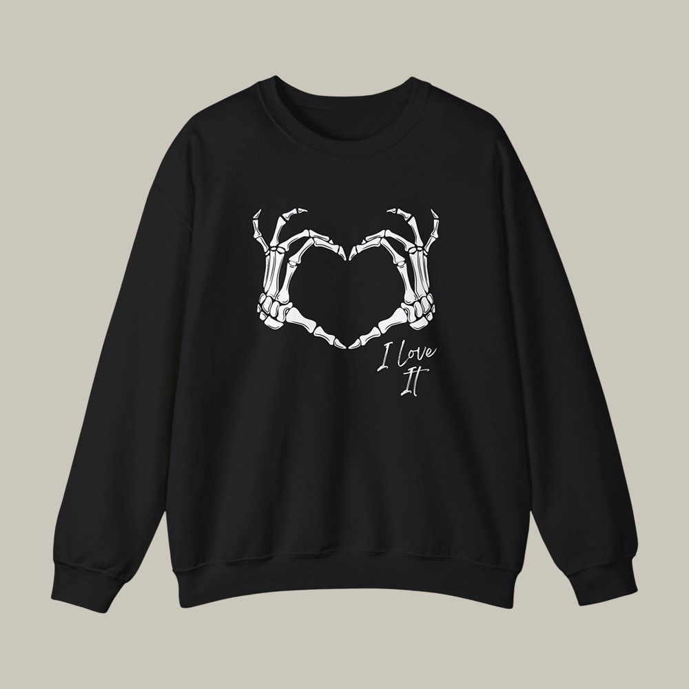 I Love It MWMH Skeleton Graphic Sweatshirt Murder With My Husband Apparel Gift For Her