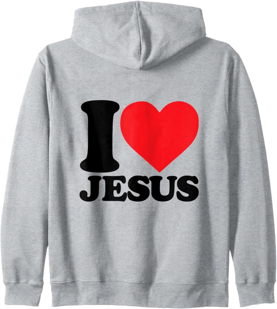 I Love Jesus Hoodie Classic Christian Faith Pullover Gift For Brothers