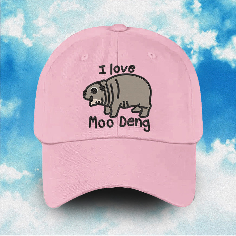 I Love Moo Deng Hat Pink Cap Moo Deng Hippo Merch Gifts For Hippo Lovers I Love Moo Deng Hat Pink Cap Moo Deng Hippo Merch Gifts For Hippo Lovers
