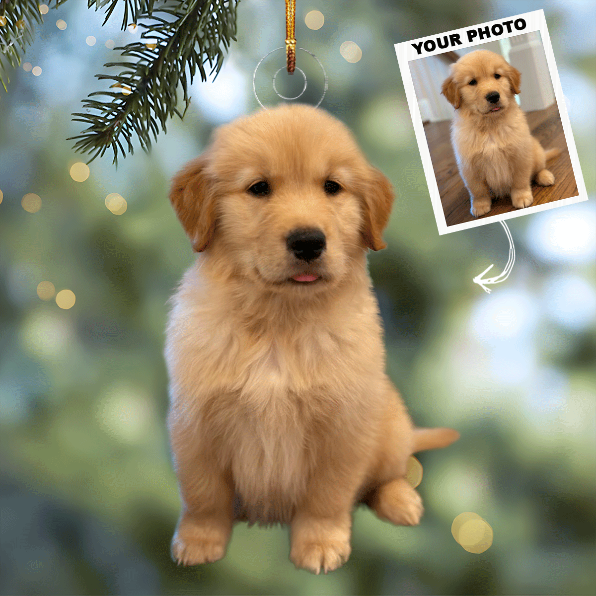 I Love My Pet Personalized Photo Mica Ornament Christmas Gift For Pet Lovers Dog Lover