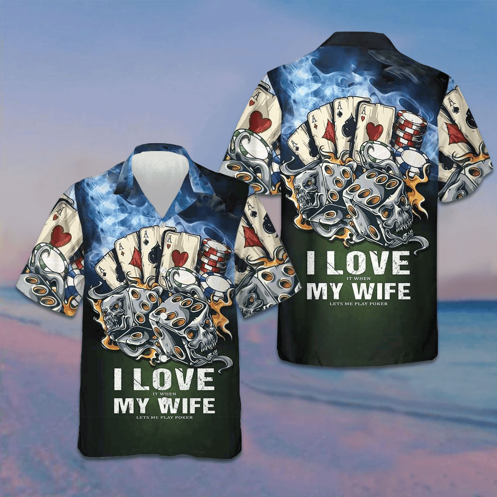 I Love My Wife Casino Hawaiian Shirt Beach Short Sleeve Button Up Shirt Gifts For Poker Lovers I Love My Wife Casino Hawaiian Shirt Beach Short Sleeve Button Up Shirt Gifts For Poker Lovers