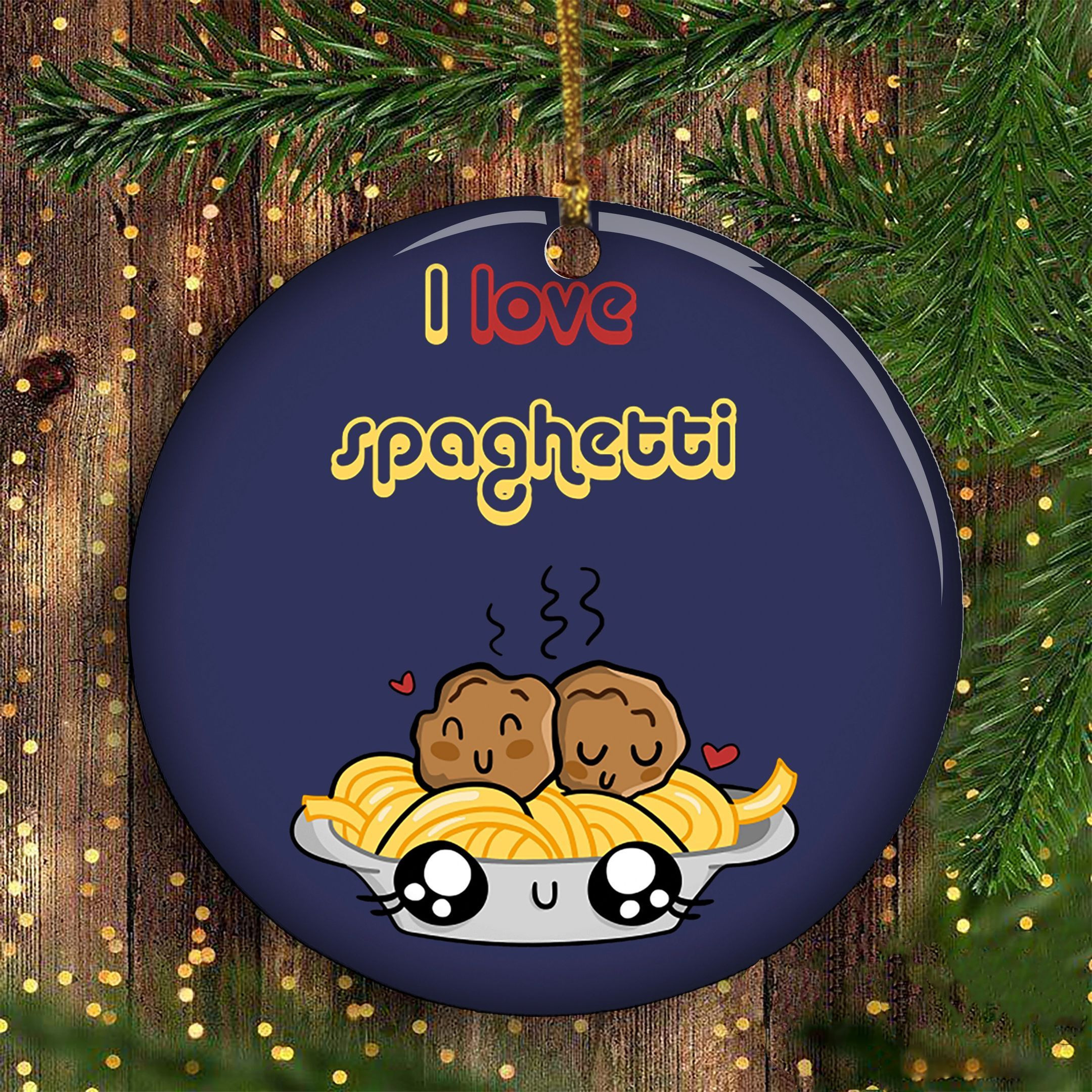 I Love Spaghetti Ornament Graphic Cute Gift For Food Lover