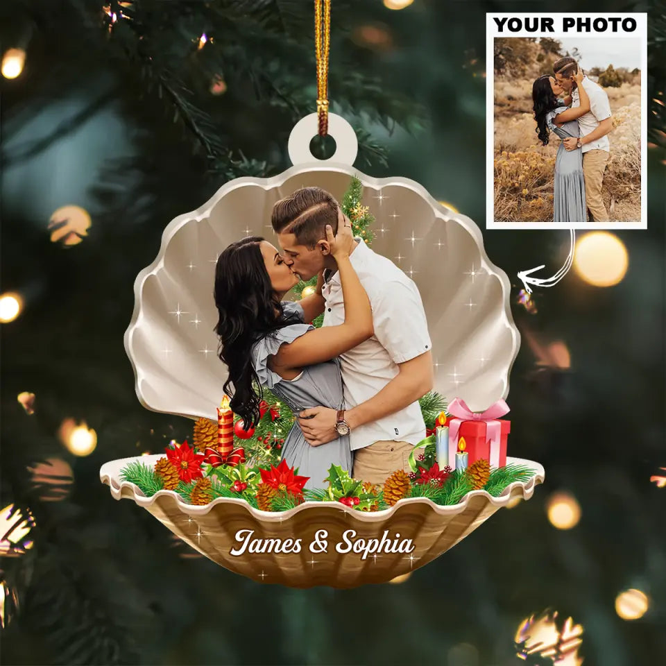I Love You Baby Personalized Custom Photo Mica Ornament Christmas Gift For Couple Wife