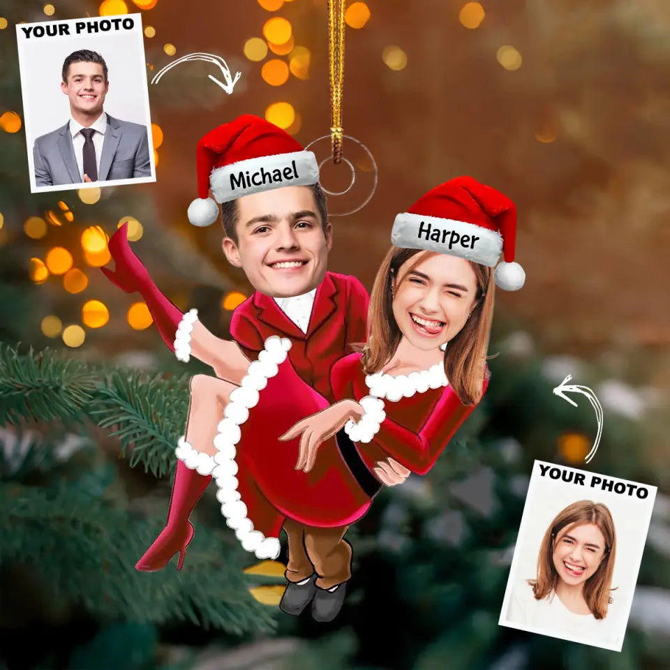 I Love You Personalized Custom Photo Mica Ornament Anniversary Christmas Gift For Couple
