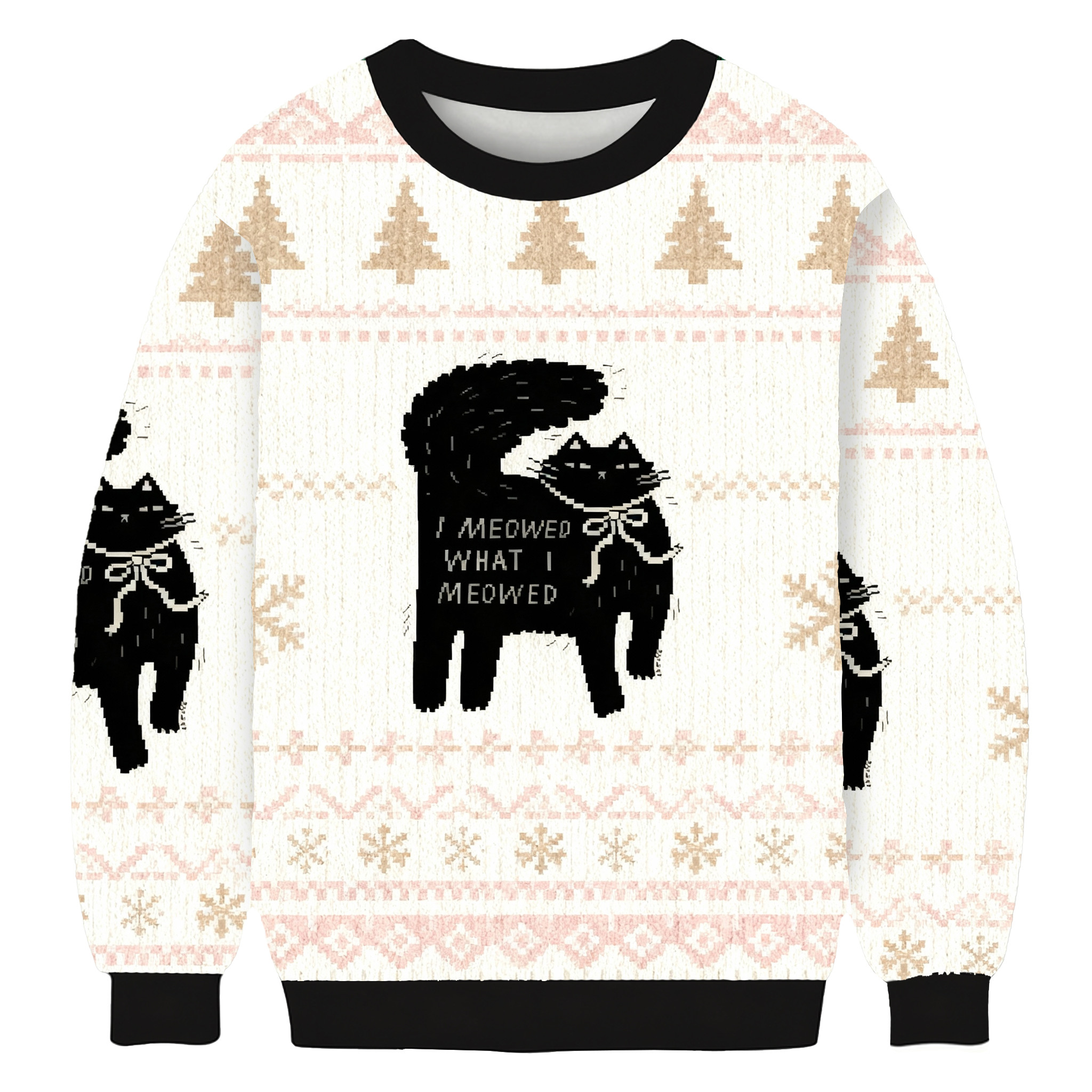 I Meowed What I Meowed Ugly Sweater Holiday Clothing Christmas Gifts For Cat Owners