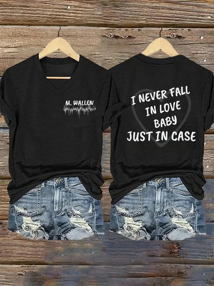 I Never Fall In Love Morgan Wallen V-Neck Shirt Morgan Wallen 2026 Tour Merch Best Fans Gift