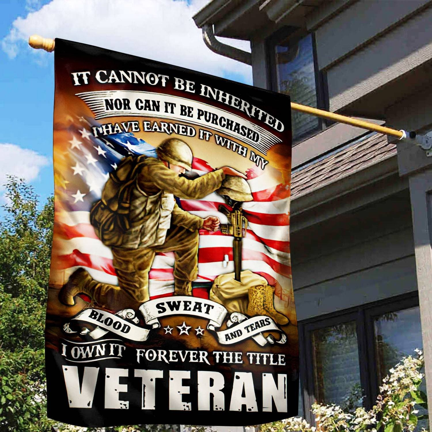 I Own It Forever The Title Veteran Flag Military Flag Patriotic Outdoor Decor