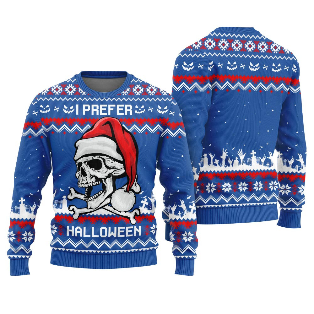 I Prefer Halloween Funny Ugly Sweater Royal Christmas Merch Gift That Brings Joy and Warmth