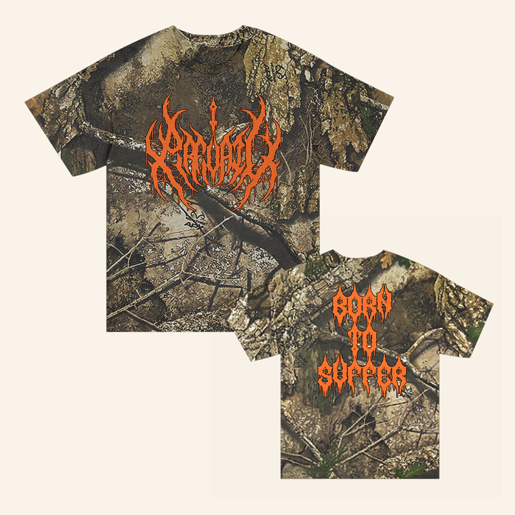 I Prevail Merch Born To Suffer Realtree Camo T-Shirt Gifts For A Rock Music Lover