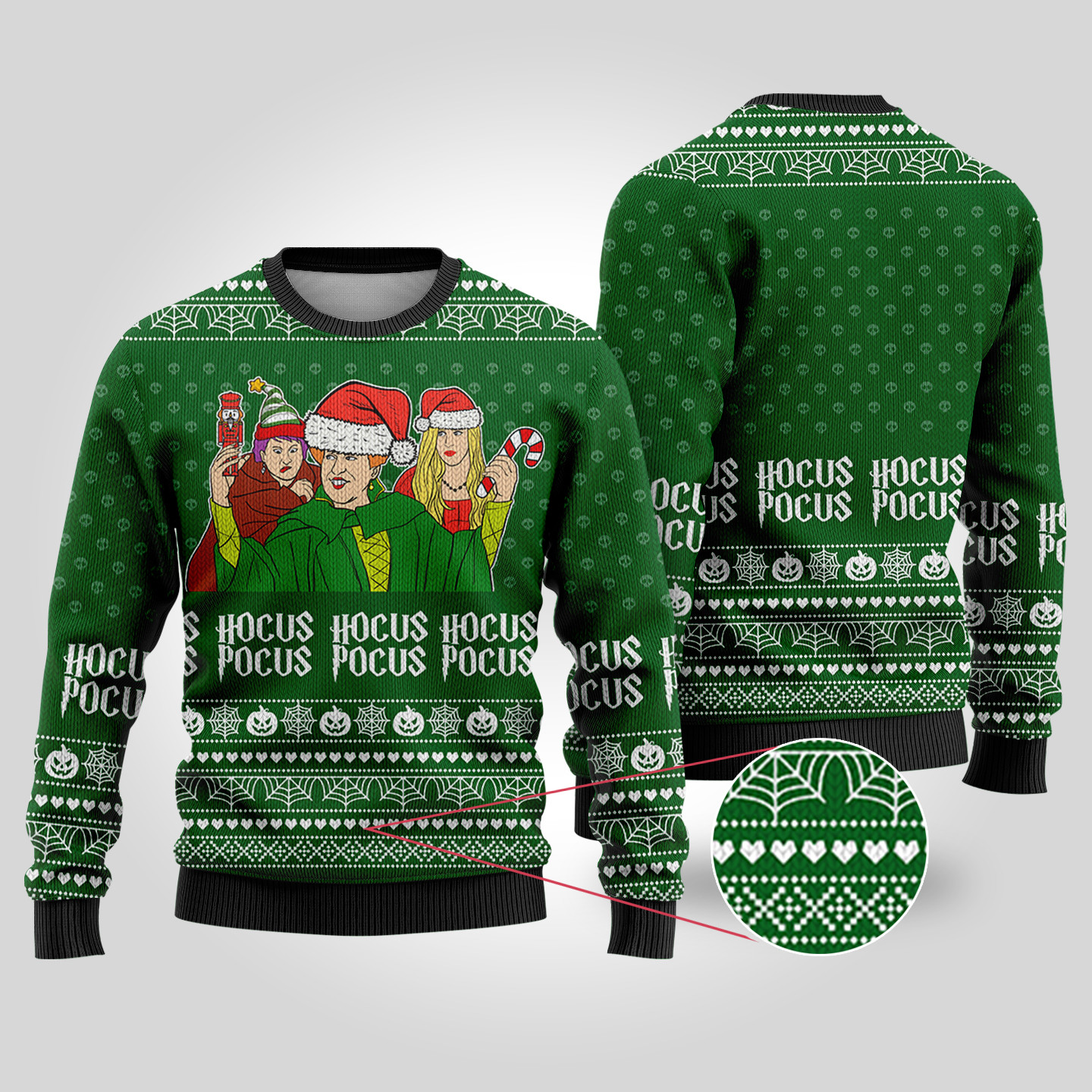 I Put A Spell On You Hocus Pocus Halloween Sweater Forest Green Custom Holiday Sweater Merch That Warms the Heart